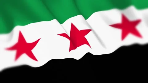 Syria Flag Seamless Loop 4k 60fps on Sky Background Stock Footage 340347523