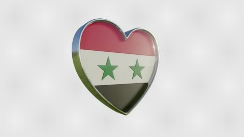 Syria Flag in the Shape of 3D Heart. Stock Footage 137093287