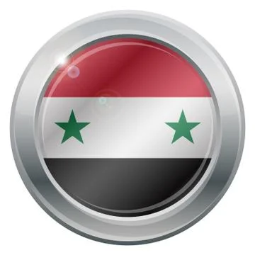 Syria Flag Silver Icon Illustrazione stock