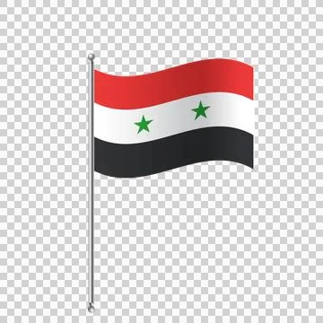 Syria flag on a transparent background vector illustration. Illustrazione stock