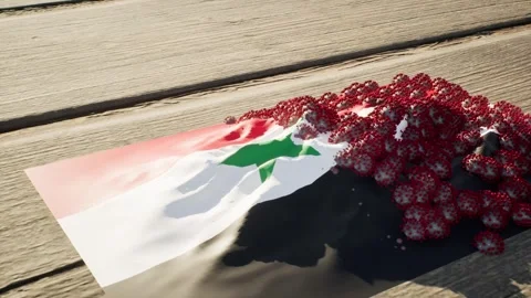 Syria Flag - Virus Growth Stock Footage 320302049