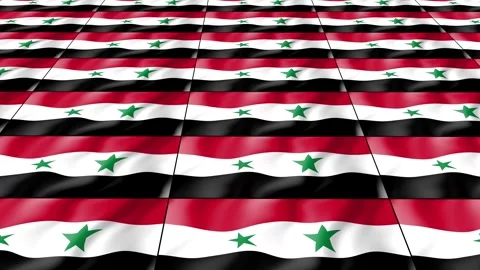 Syria flag wave 3d rotating view animated wallpaper background 库存影片 264316558