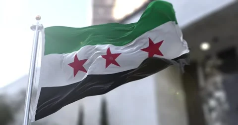 Syria-flag-waving-4k-60fps Stock Footage 330680127