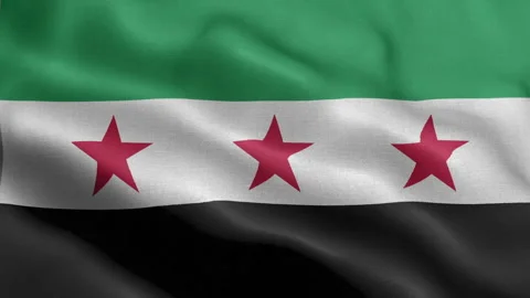 Syria Flag Waving Animation | Realistic 3D National Flag Loop 4K Stock Footage 344824934