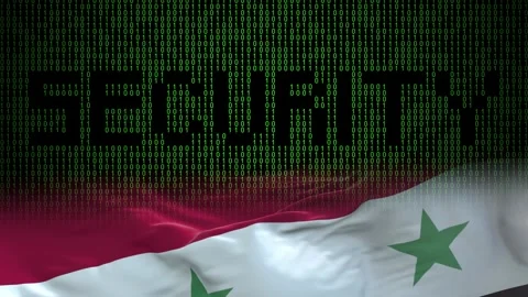 Syria flag - Waving flag on matrix binary code background Stock Footage 321422591