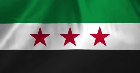 Syria flag waving with the wind background loop video animation Video stock 327173636