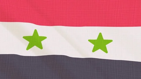 Syria flag waving in the wind. Icon in the frame. Animation loop Stock Footage 83798409
