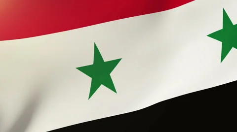 Syria flag waving in the wind. Looping sun rises style.  Animation loop Video stock 48977214