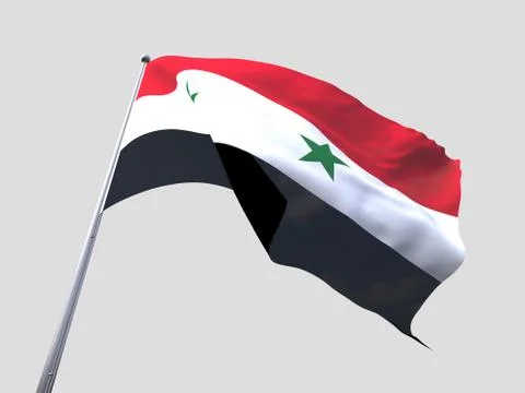 Syria flying flag isolate on white background 스톡 일러스트