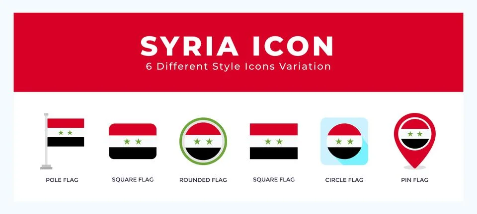 Syria icon set with different styles. Design elements for logo. Vector illu.. Stock Illustration