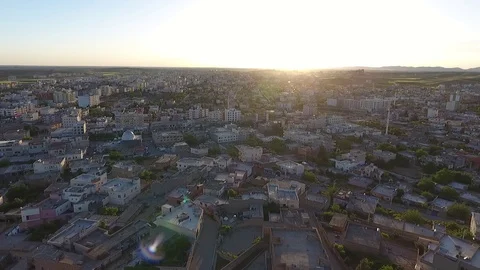 Syria idlib general city image drone shoot Stock Footage