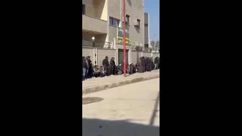 Syria: Long queues of "SDF" elements in front of the reconciliation cente... Stock Footage 327673336