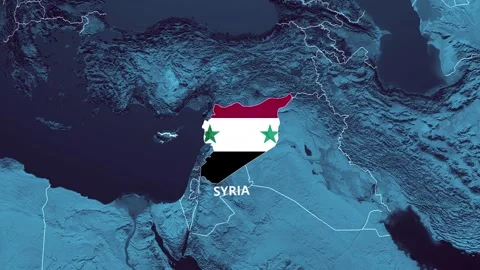 SYRIA Map and Flag 4K Stock Footage 343394701
