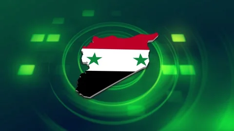 Syria Map and Flag Background 動画素材 344030165