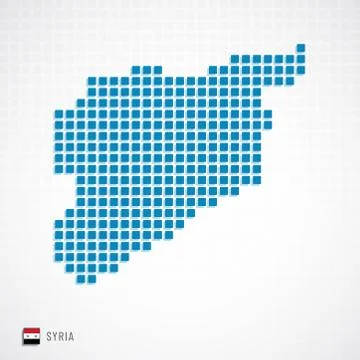 Syria map and flag icon Stock Illustration