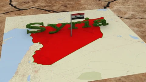 Syria Map and Syria Flag 스톡 동영상 275193089