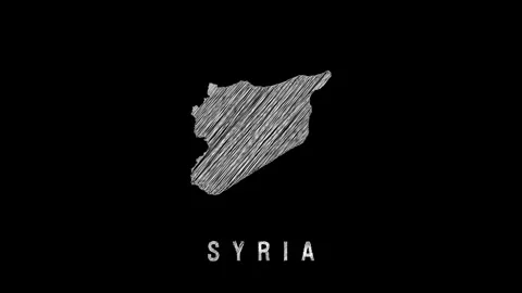 Syria map animation with scribble drawing effect Stock Footage 329052338