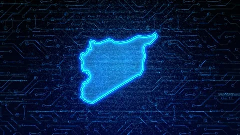 Syria Map Digital Technology Opener Stock Footage 335082398