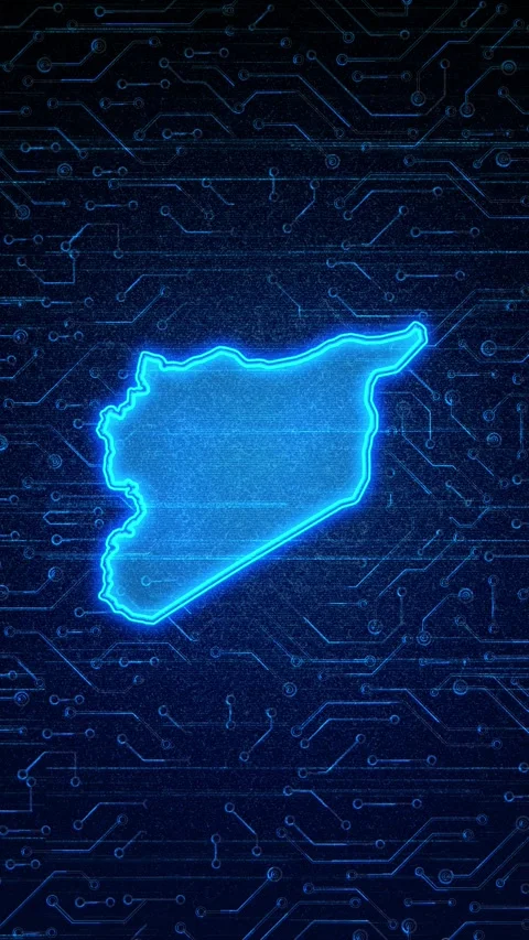 Syria Map Digital Technology Opener Stock Footage 336314680