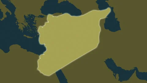 Syria map - extract. Glow. Pattern. Video stock 241697663
