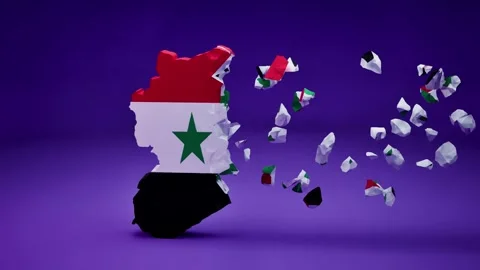 Syria Map With Flag Video stock 323747338