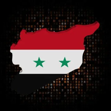 Syria map flag on hex code illustration Stock Illustration