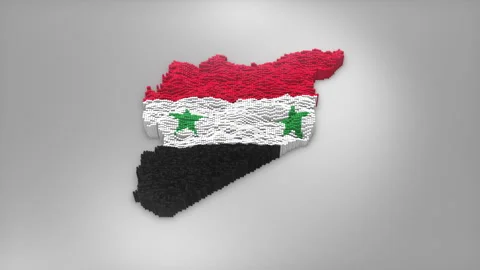 Syria Map with Flag Intro Background Stock Footage 315163707