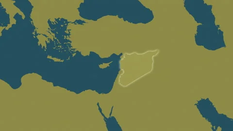 Syria map - glide. Glow. Pattern. Video stock 150121309