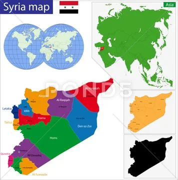 Syria map Stock Illustration