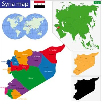 Syria map Stock Illustration