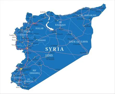 Syria map Stock Illustration