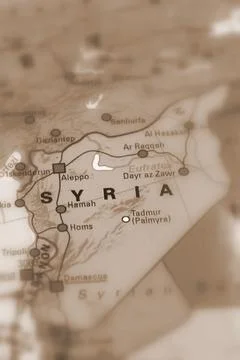 Syria on a map Stock Photos