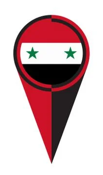 Syria Map Pointer Location Flag Stock Illustration