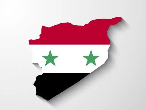 Syria map with shadow effect presentation Stock Illustration