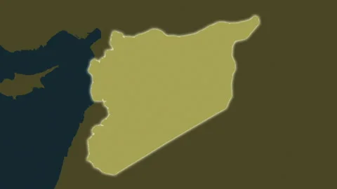 Syria map - solid. Glow. Pattern. Stock Footage 241697831