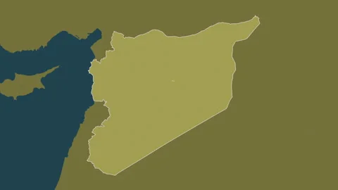 Syria map - solid. Regions. Pattern. Video stock 241697852