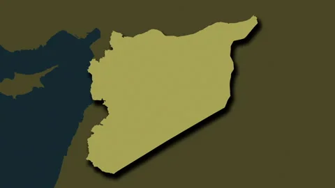 Syria map - solid. Shadow. Pattern. Stock Footage 273478664