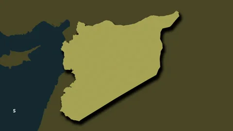 Syria map - solid. Shadow. Pattern. Labels Video stock 322631828