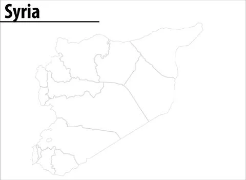 Syria map vector, isolated on green background Stock Illustration