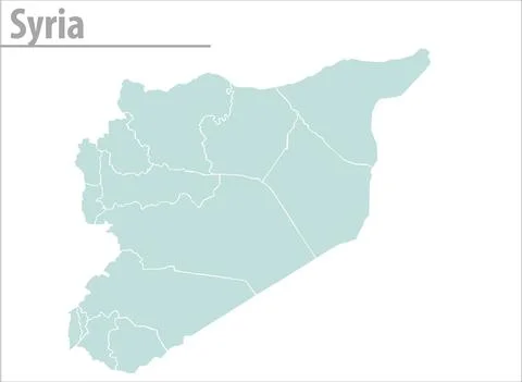 Syria map vector, isolated on green background Stock Illustration
