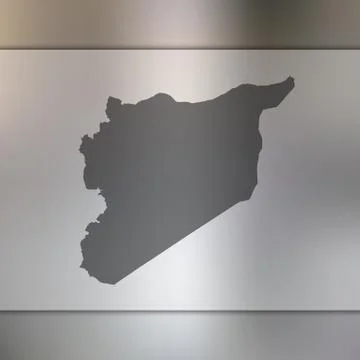 Syria map. Vector silhouette of Syria. Blurred background Stock Illustration