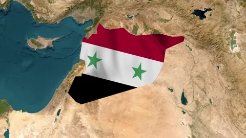 Syria map with waving flag Stock Footage 294126494