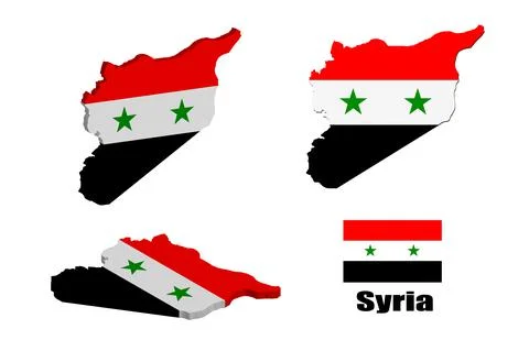 Syria map on white background. vector illustration. Stock Illustration