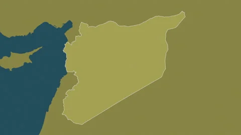 Syria map - zoom. Regions. Pattern. Video stock 150126383