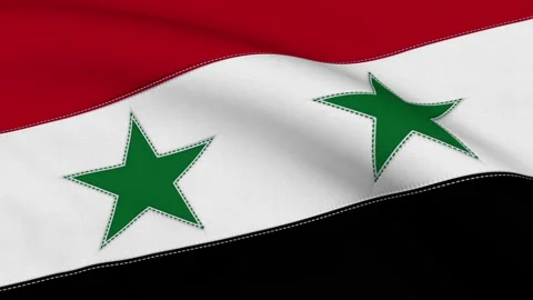 Syria Old Flag Loop Stock Footage 241215977
