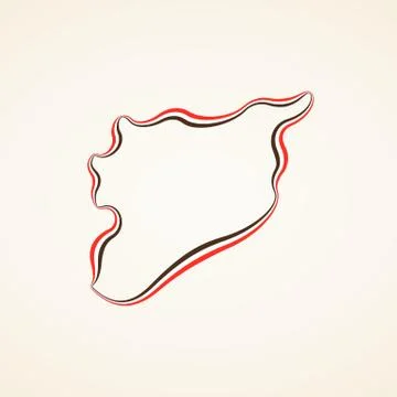 Syria - Outline Map Stock Illustration