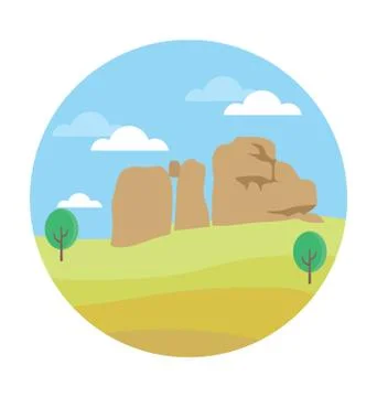Syria Palmyra Vector Icon Stock Illustration