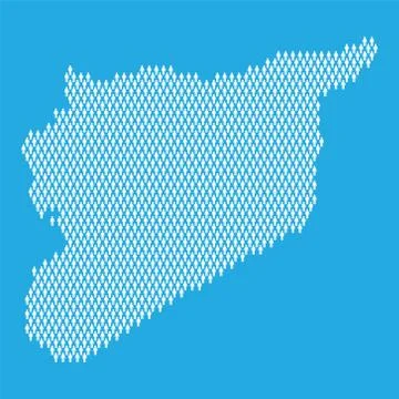 Syria population. Statistic map made from stick figure people Illustrazione stock