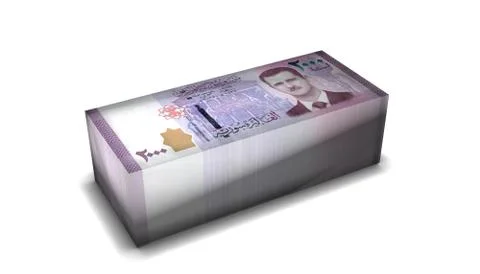 Syria Pound Banknotes Money Stack on White Background Stock Illustration