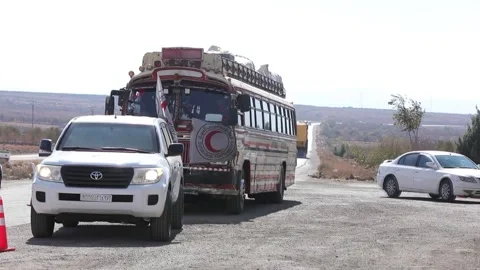Syria: Prisoners exchange held in Suwayda between Druze armed groups and ... Stock Footage 320669094